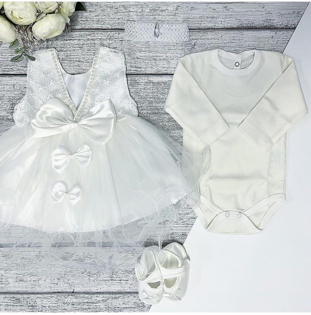 Нарядное платье Petite Ponpon Baby белый