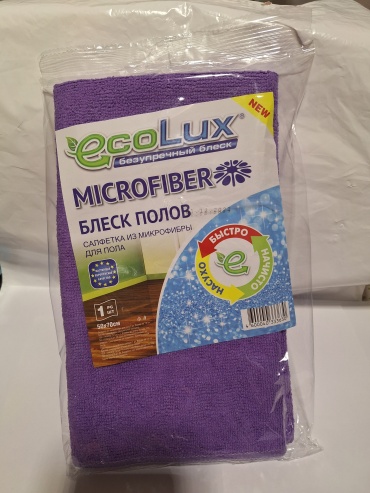 Тряпка для пола ECOLUX Блеск полов 1 шт, микрофибра