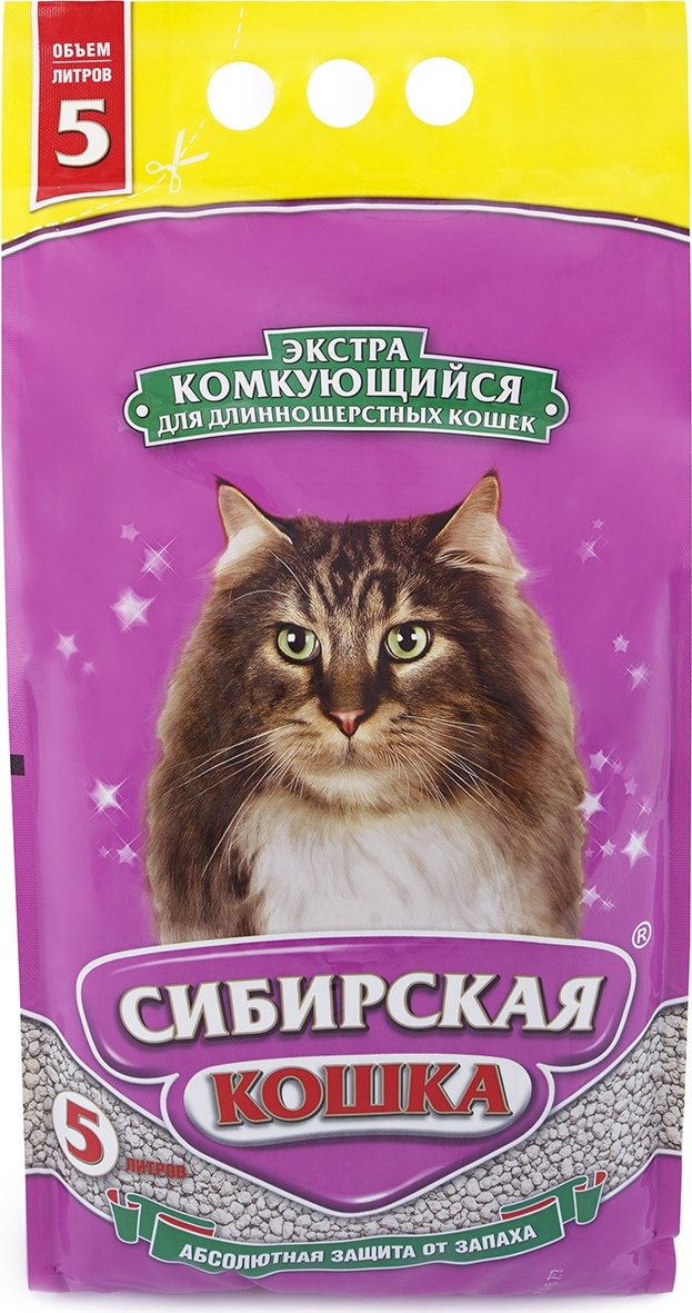 Купить Наполнитель Сибирская Кошка Экстра комкующийся 5 л в Алматы ...
