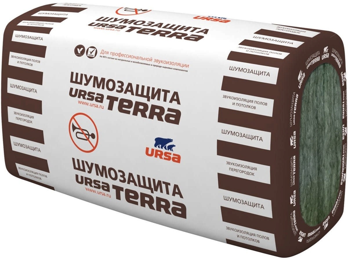 Ursa. Урса Terra Шумозащита 1250х610х50мм (7,62м2=0,381м3) (10шт. Утеплитель Ursa Terra 50х610х1250 мм 7,63 кв.м. Утеплитель Ursa Terra 36 PN (10)-1250-610-50 7.62м2/0,381м3. Шумозащита Ursa (1000х610х50) 10 плит.