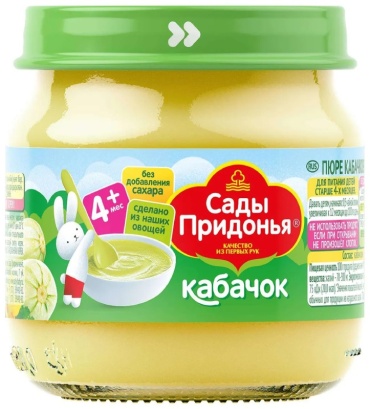 Детское пюре Сады Придонья кабачок 80 г, с 4 месяцев