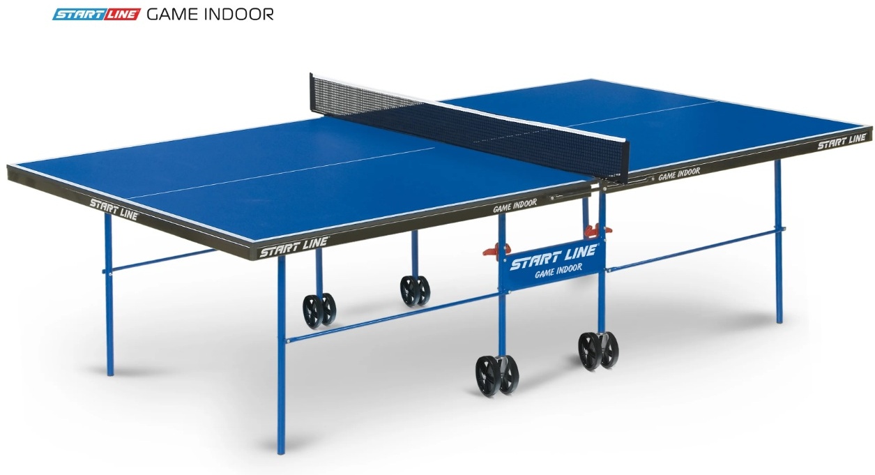 Купить Теннисный стол Start line Game Indoor с сеткой мяч и ракетки .