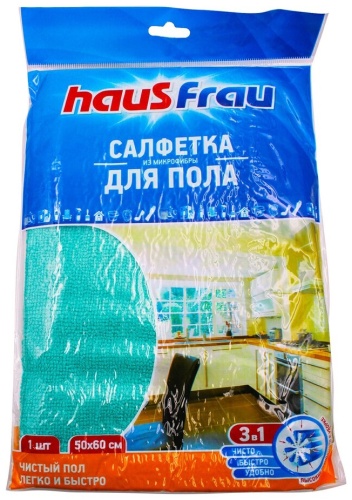 Тряпка для пола Haus Frau 4690471044373 1 шт, микрофибра