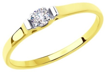 Diamant V53-110-00862-1_16.5 размер 16.5 вес 1.07 г золото, фианит