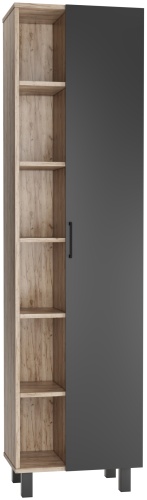 Шкаф-пенал напольный Домино Craft DCr2207P, 50x30x177 см, серый, коричневый