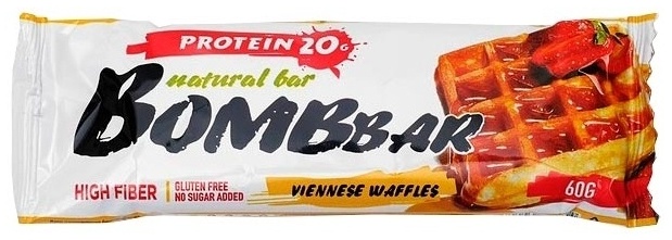 Купить BombBar батончик протеиновый венские вафли 60 г в Алматы ...