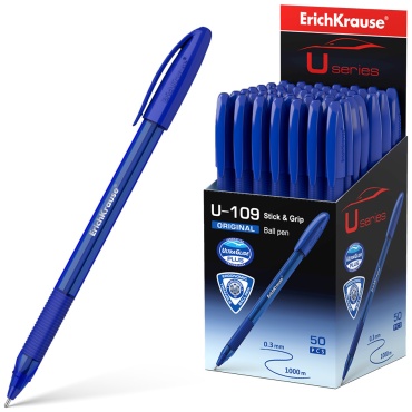 Ручка шариковая Erich Krause U-109 Stick&Grip Original 1 шт, 1 мм, цвет чернил синий