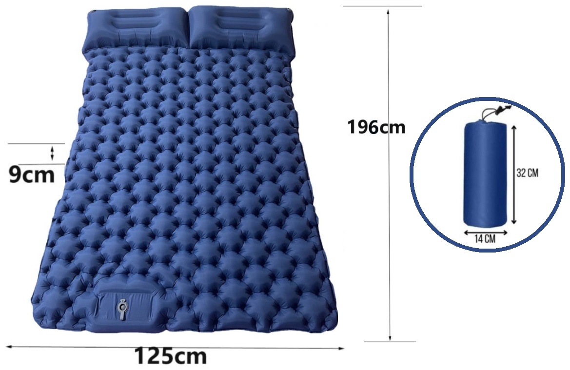 Купить Матрас надувной для отдыха 2-х спальный синий 13194004  .