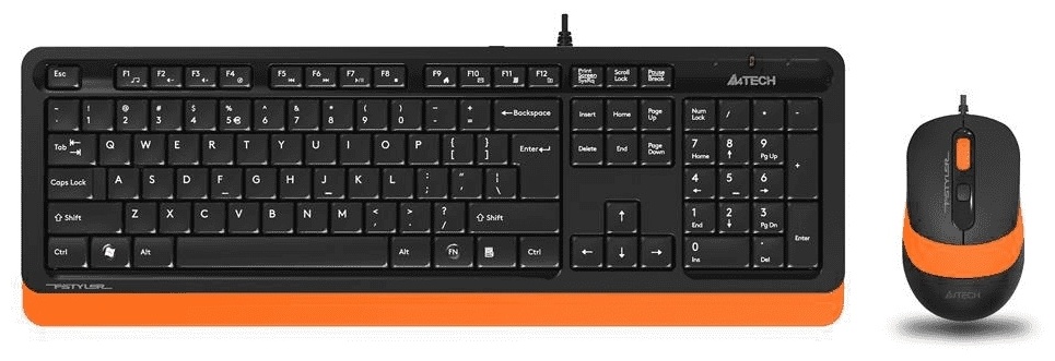 Клавиатура A4Tech Fstyler F1010 оранжевый + мышь