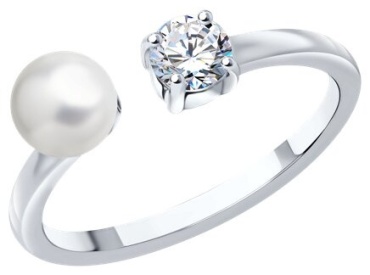 SOKOLOV 94013680 размер 17 вес 1.69 г серебро, жемчуг Swarovski, фианит