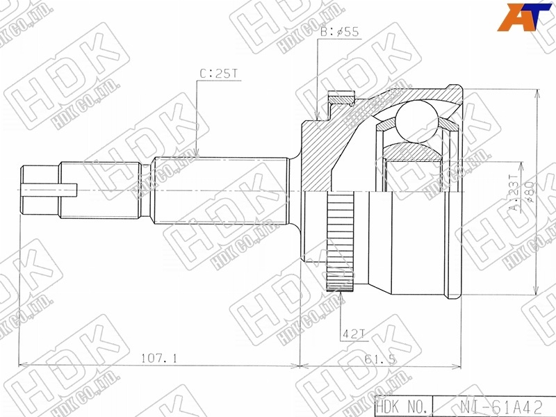 SAT шрус наружный NI61A42