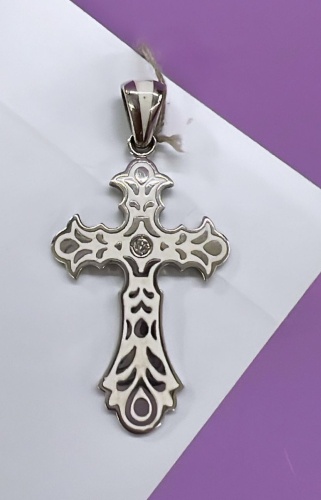 Крестик SAR-JEWELRY А-3-4-053-931 вес 6 г золото, бриллиант