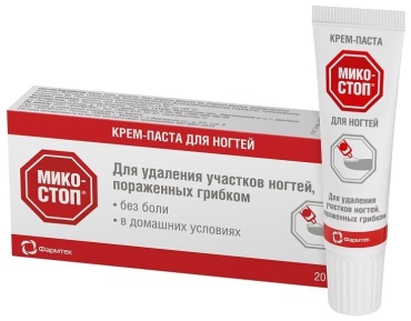 Зеленая дубрава Микостоп от грибка ногтей, для удаления ногтей пораженных грибком крем- паста 1 шт