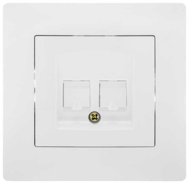 GUSI Bravo компьютерная и телефонная (RJ45, RJ12), с одноместной рамкой_С10КT-001-СБ