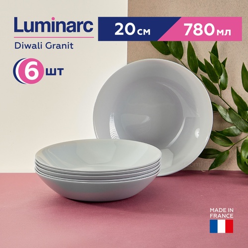 Набор тарелок Luminarc 20 см, 6 шт, стеклокерамика