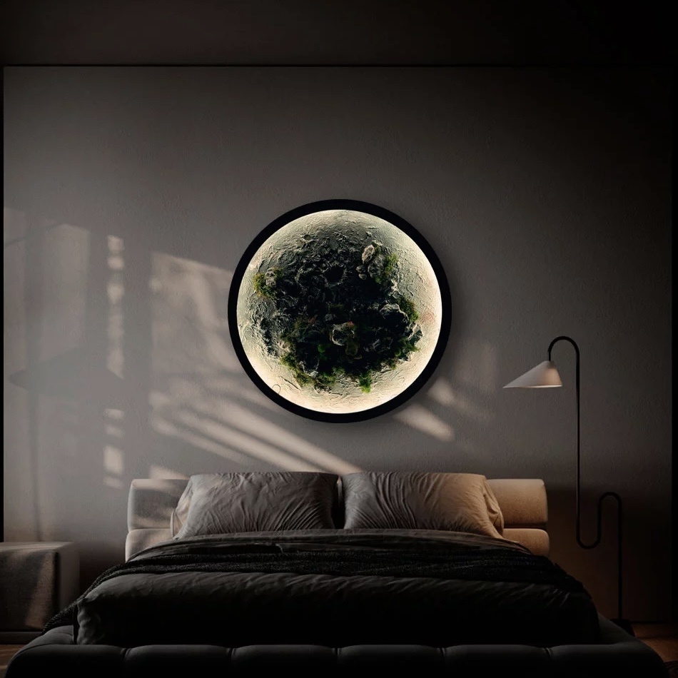 Moss Decor декоративный светильник настенный Луна EXO Premium, теплый белый