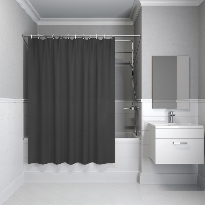 Штора IDDIS P03PE18i11 180x200 серый, PEVA