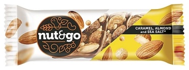 Nut&Go батончик ореховый миндаль с карамелью, нугой, шоколадом и морской солью 1 шт