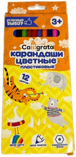 Цветной карандаш Calligrata форма шестигранная 12 шт