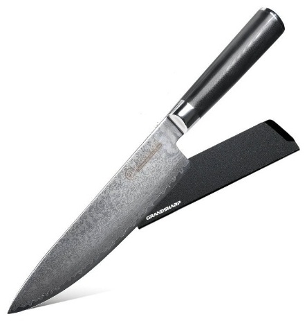 Нож поварской GRANDSHARP DMS-102A, лезвие: дамасская сталь 1 шт