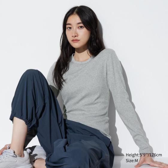 Лонгслив Uniqlo серый
