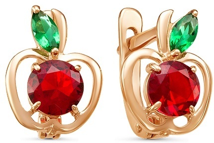 Серьги Lucente EAR-LU-585-257853 вес 1.403 г золото, корунд
