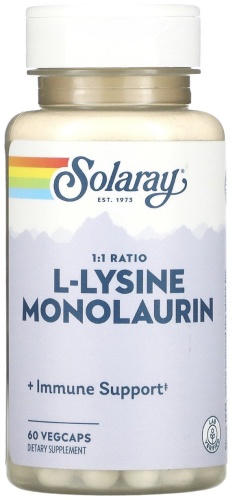 Solaray L-лизин Монолаурин 60 вегетарианских капсул