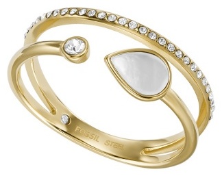 Кольцо FOSSIL размер 17 сталь, цирконий