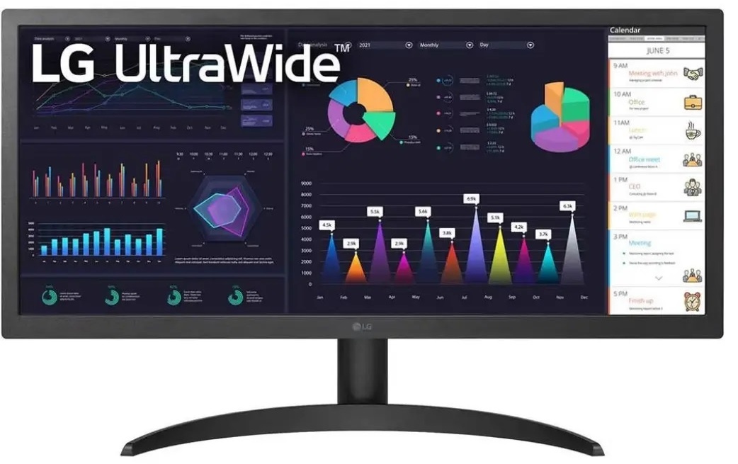 Монитор 25.7" LG 26WQ500-B черный