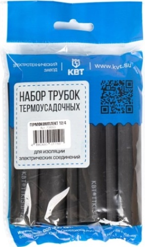 КВТ набор термоусадочных трубок 0.1 12/4 мм, 1 шт