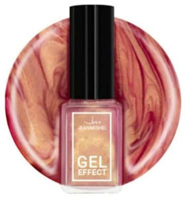Jeanmishel лак Gel Effect 266 розовый с золотым песком 6 мл