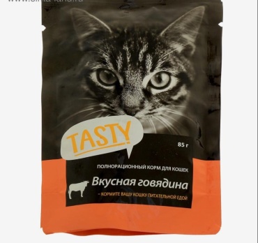 TASTY кусочки в желе говядина 85 г 1 шт