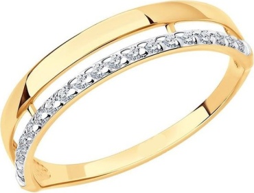 Kari jewelry b2100590 размер 17 вес 1.4 г золото, фианит
