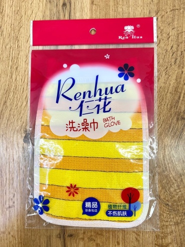 Renhua варежка для тела, универсальное желтый, оранжевый 1 шт