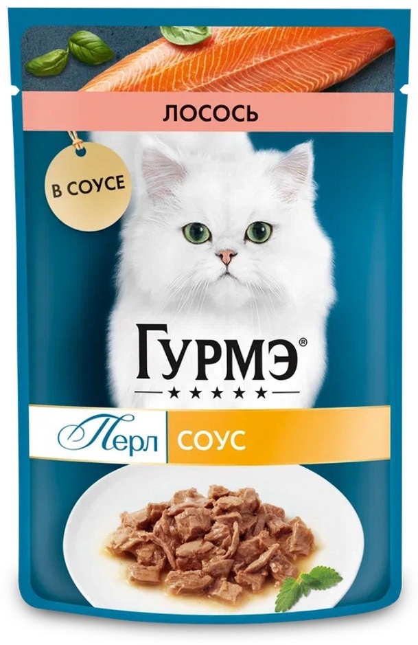 Купить Корм Gourmet Perle для кошек c лососем в соусе 75 гр в Алматы ...