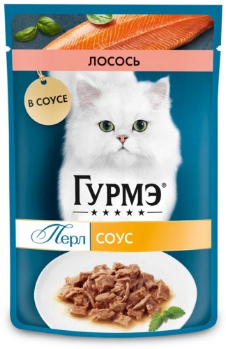 Gourmet кусочки в соусе лосось 75 г 1 шт