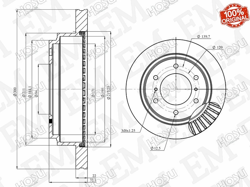 Диски HOSU задние HSDB0146