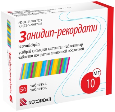 Занидип-рекордати таблетки 10 мг 56 шт