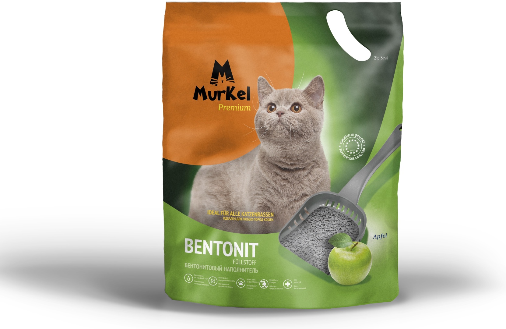 Купить Наполнитель Murkel Bentonit яблоко комкующийся 20 в Алматы ...