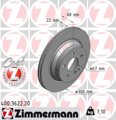 ZIMMERMANN Тормозной Диск 400362220