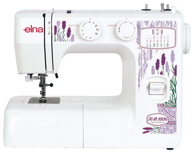 Швейная машина Elna 1606 белый, фиолетовый