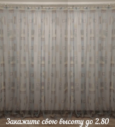 Тюль Renaissance 395x280 см 1 шт, органза, голубой