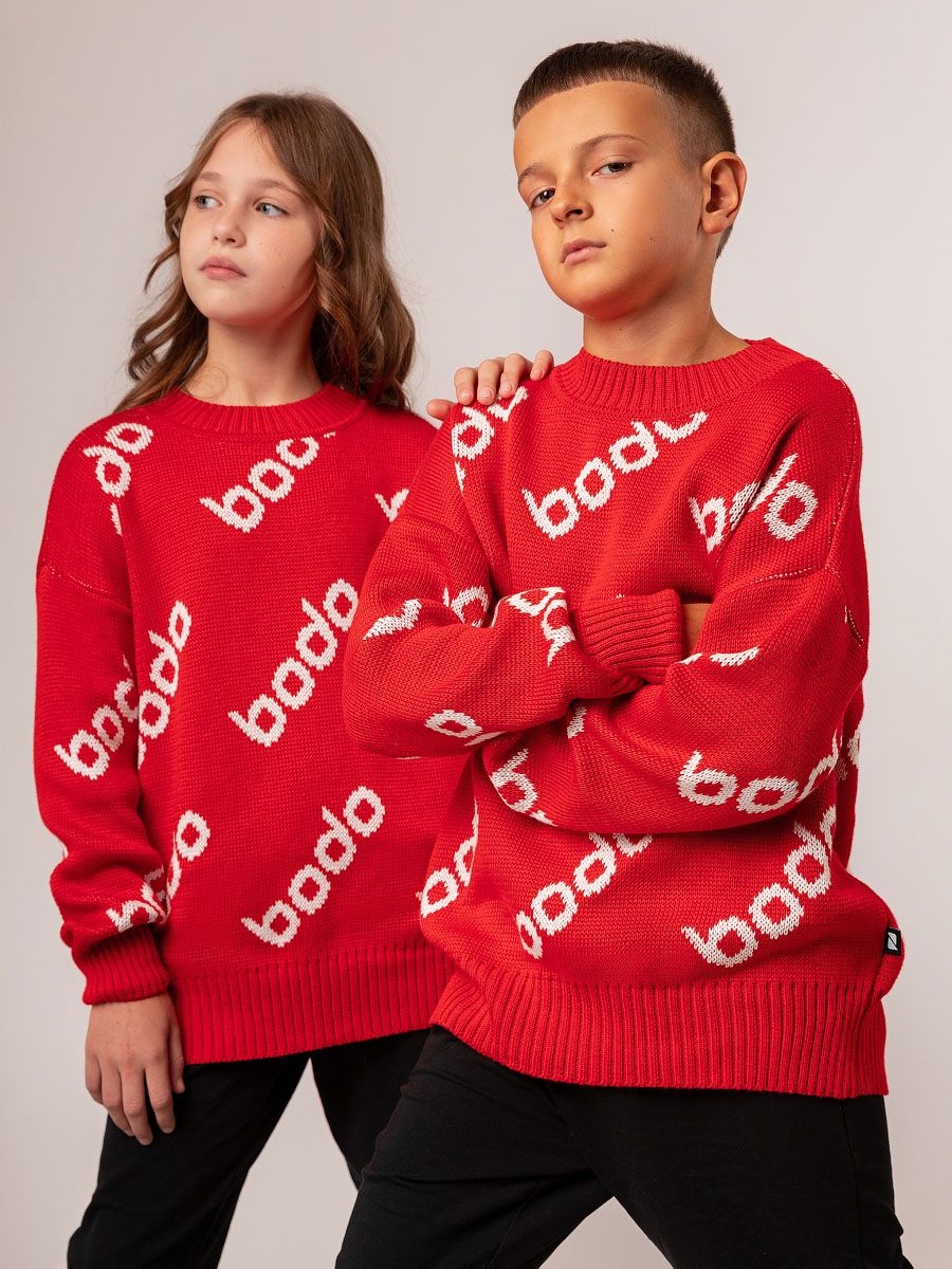 Свитшот Bodo белый, красный