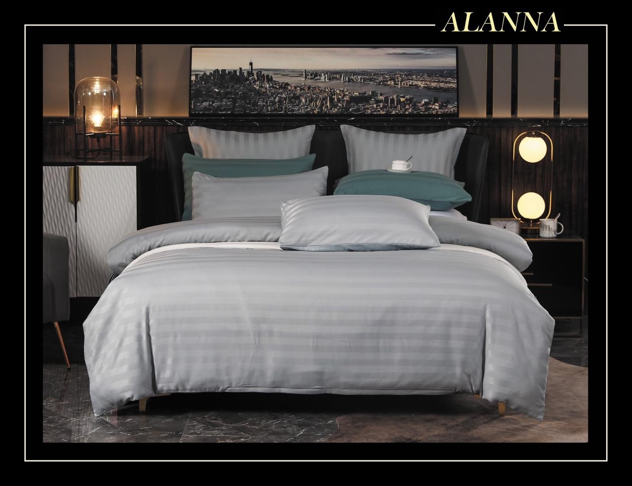 Комплект Alanna Hush 1.5-спальный сатин, шелк, 2 наволочки: 70x70 см