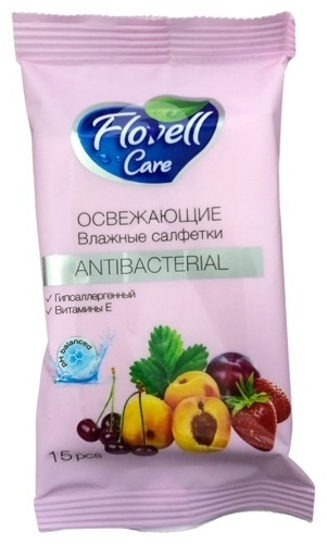 Влажные салфетки Flovell Care Fruits 15 шт розовый