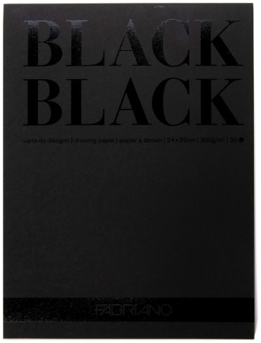 Альбом Fabriano BlackBlack 24x32см 300грм склейка по короткой стороне 20л