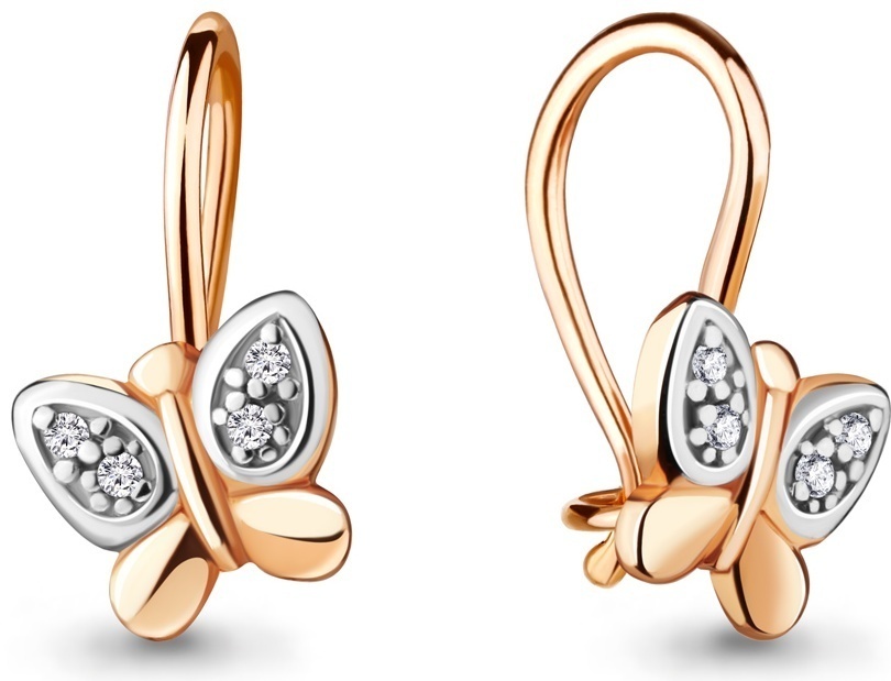 Серьги AQUAMARINE 45049А-1 вес 1.1 г серебро, фианит