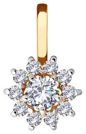 Подвеска Diamant 51-130-02217-1_s вес 0.76 г золото, фианит