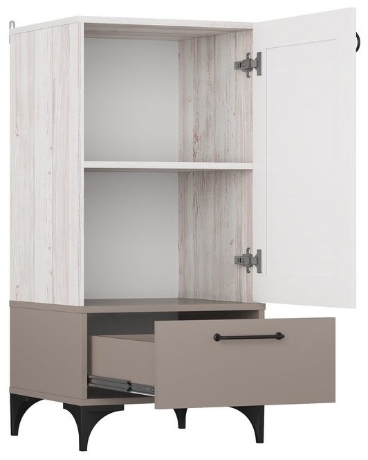 Купить Комод Ваша Мебель Фьюжн Тб-13, 50x47x105 см, белый-коричневый в ...