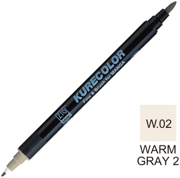 Маркер ZIG Fine & Brush for Manga Цвет: Warm gray 2